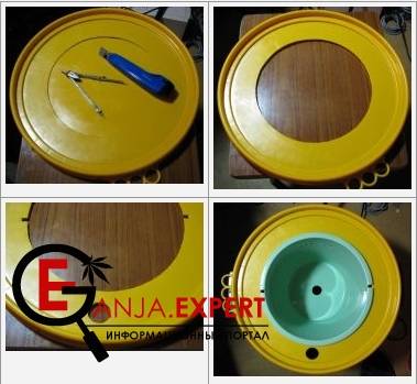 Обработка ведра для выращивания конопли