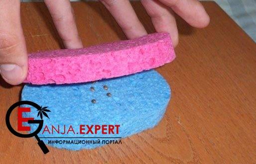 Накрыть сверху 2 губкой