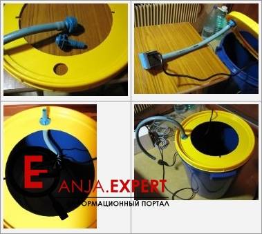 Соберите систему слива для смены раствора