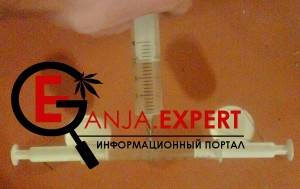 Инсулиновых шприц - вид сверху